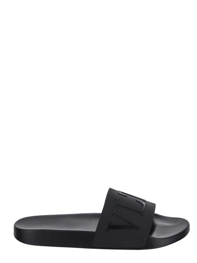 Valentino Garavani Vltn Pool Slides In Black