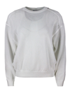 Brunello Cucinelli Sweater With Micro-mesh Work In White