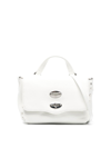 Zanellato Postina Daily Bag In Leather With Studs In White