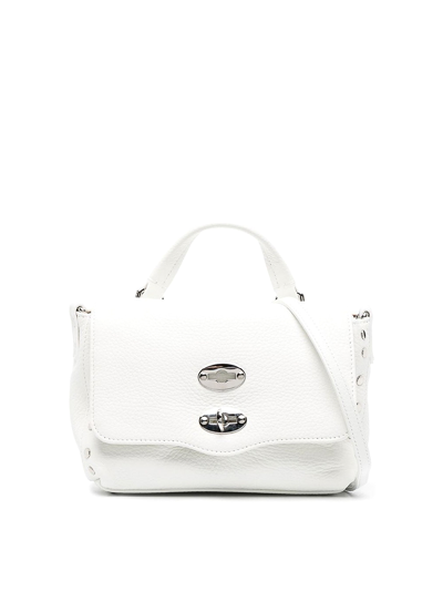 Zanellato Postina Daily Bag In Leather With Studs In White
