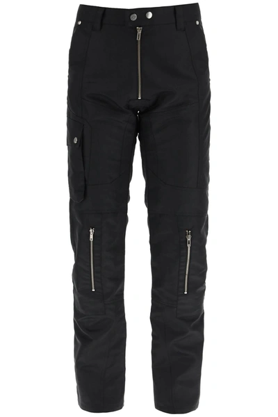 Gmbh Zip Detail Cargo Trousers In Black