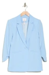 Cinq À Sept Khloe Ruched Sleeve Blazer In Skylight