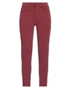 Bsb Woman Pants Burgundy Size 27 Cotton, Elastane In Red
