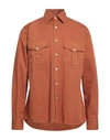 Alessandro Gherardi Man Shirt Tan Size L Cotton In Brown