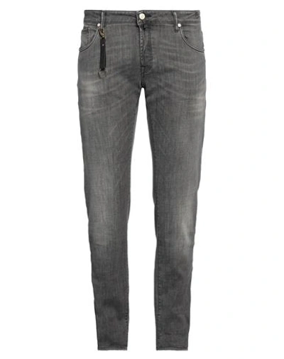 Incotex Man Jeans Grey Size 30 Cotton, Rubber