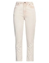 Dondup Woman Denim Pants Beige Size 34 Cotton In Beige