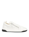 Giuseppe Zanotti Man Sneakers White Size 10 Soft Leather In White