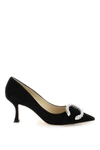 Jimmy Choo Melva 90 Embellished Suede Pumps