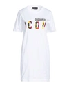 DSQUARED2 DSQUARED2 WOMAN MINI DRESS WHITE SIZE L COTTON