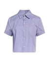 Dsquared2 Woman Shirt Purple Size 2 Cotton, Elastane