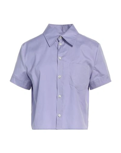 Dsquared2 Woman Shirt Purple Size 2 Cotton, Elastane In Purple