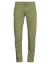 Siviglia Man Denim Pants Sage Green Size 33 Cotton, Elastane