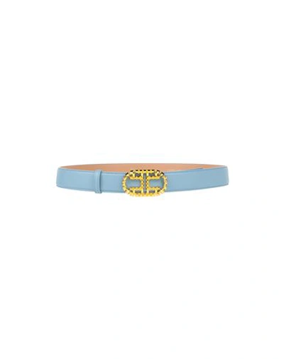 Elisabetta Franchi Woman Belt Sky Blue Size 8 Synthetic Fibers In Blue