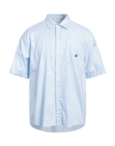 Drôle De Monsieur Man Shirt Azure Size L Cotton In Blue