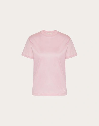 Valentino T-shirt En Jersey De Coton Femme Taffy M In Pink