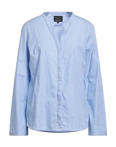 Alessia Santi Woman Shirt Light Blue Size 10 Cotton
