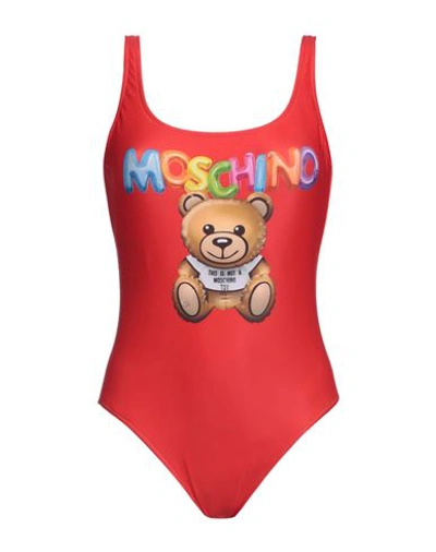 Moschino Woman One-piece Swimsuit Red Size 8 Polyester, Elastane