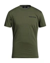 Dsquared2 Man T-shirt Military Green Size Xxxl Cotton In Green