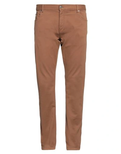 Zegna Man Pants Brown Size 40 Cotton, Lyocell, Elastane, Soft Leather