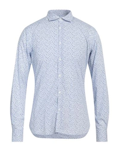 Aglini Man Shirt Blue Size 15 ½ Cotton, Elastane