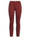 Ag Jeans Woman Jeans Rust Size 30 Cotton, Lyocell, Polyester, Polyurethane In Red