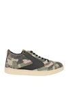 VALSPORT VALSPORT MAN SNEAKERS MILITARY GREEN SIZE 12 TEXTILE FIBERS, SOFT LEATHER