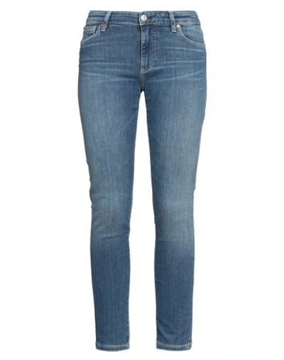 Ag Jeans Woman Jeans Blue Size 28 Cotton, Polyester, Elastane