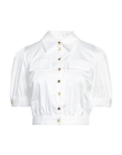 Elisabetta Franchi Woman Shirt White Size 8 Cotton, Elastane
