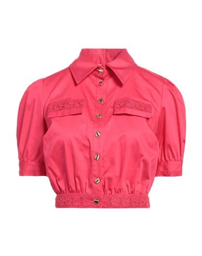 Elisabetta Franchi Woman Shirt Fuchsia Size 4 Cotton, Elastane In Pink