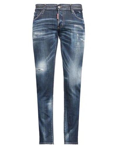 Dsquared2 Man Jeans Blue Size 40 Cotton, Elastane, Brass