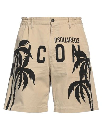 Dsquared2 Man Shorts & Bermuda Shorts Beige Size 32 Cotton, Elastane