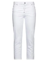 Dsquared2 Woman Denim Cropped White Size 4 Cotton, Elastane