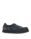 Shoto Man Lace-up Shoes Navy Blue Size 9 Leather, Textile Fibers