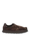 Shoto Man Lace-up Shoes Dark Brown Size 7 Leather, Textile Fibers