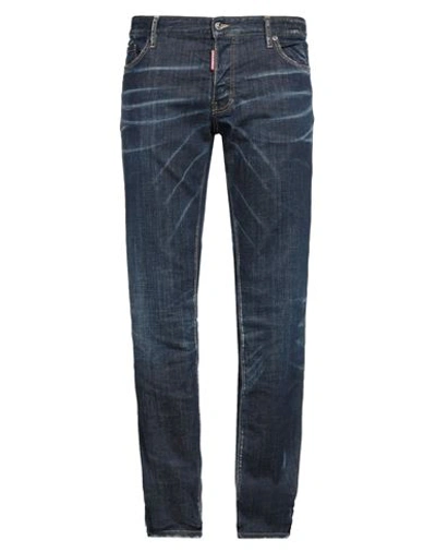 DSQUARED2 DSQUARED2 MAN JEANS BLUE SIZE 30 COTTON, ELASTANE