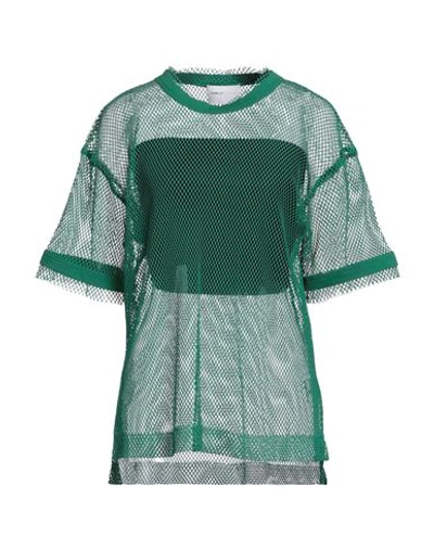 Isabelle Blanche Paris Woman T-shirt Green Size S Polyester, Elastane