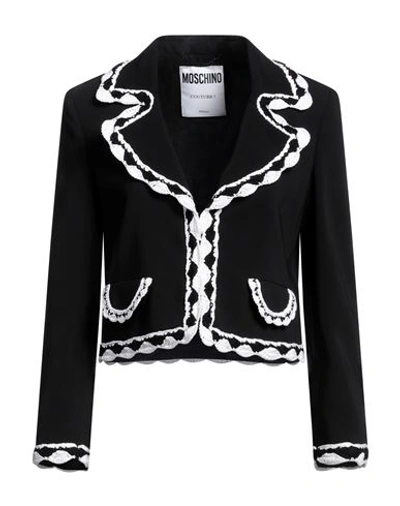 Moschino Woman Blazer Black Size 8 Viscose, Elastane