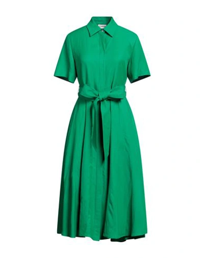 P.a.r.o.s.h P. A.r. O.s. H. Woman Midi Dress Green Size S Viscose, Linen