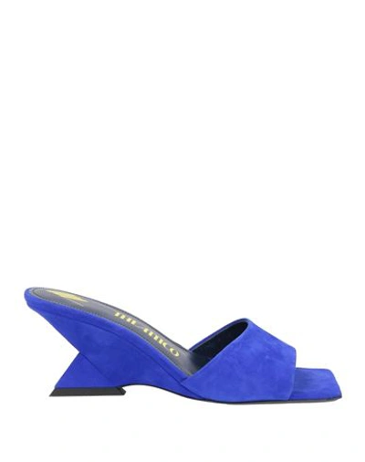 Attico The  Woman Sandals Bright Blue Size 10 Soft Leather