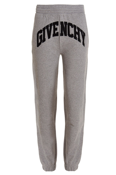 Givenchy Logo Embroidery Joggers In Gray