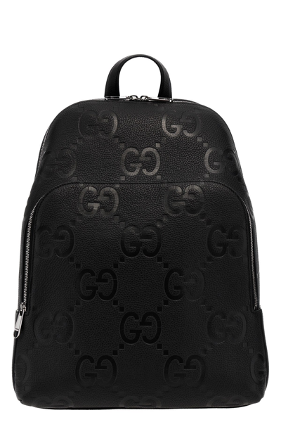 Gucci Men 'jumbo Gg' Big Backpack In Black