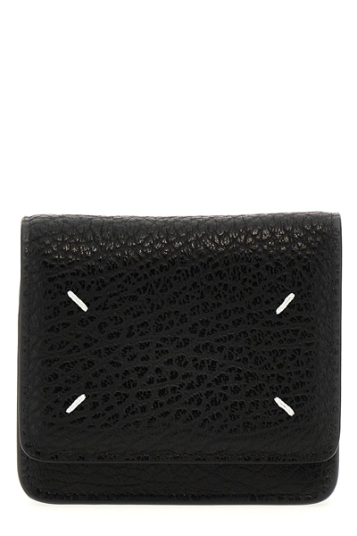 Maison Margiela Women 'four Stitches' Wallet With Chain In Black