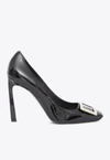 Roger Vivier Patent Leather Belle Vivier Pumps With Maxi Buckle 8cm In Black