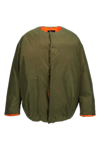 Prada Re-nylon Down Jacket In Green