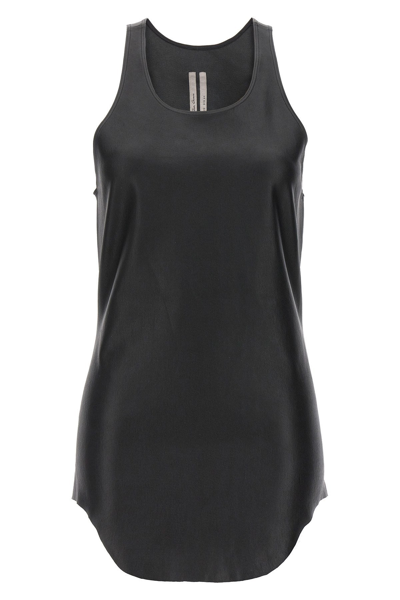 Rick Owens Stretch Leather Sleeveless Top In Black