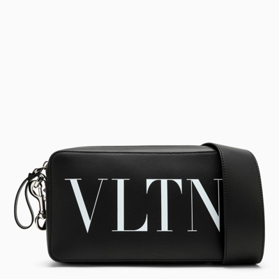 Valentino Garavani Vltn Leather Shoulder Bag In Black