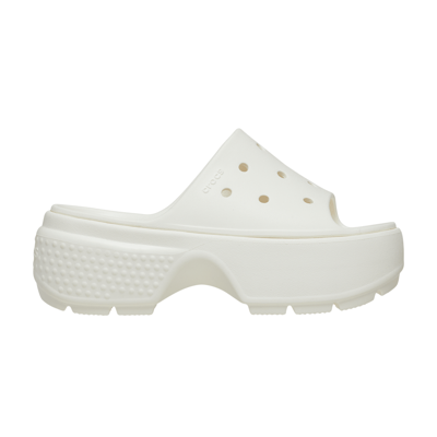 Pre-owned Crocs Stomp Slide 'chalk' In Cream