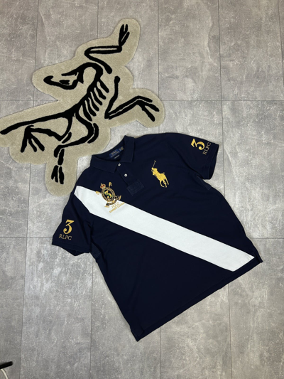 Pre-owned Polo Ralph Lauren X Vintage Mens Vintage Polo Ralph Laurent Polos Luxury Usa Rugby Tshirt In Navy