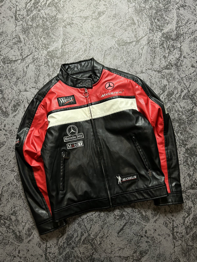 Pre-owned Mercedes Benz X Racing Vintage Leather Jacket Mercedes