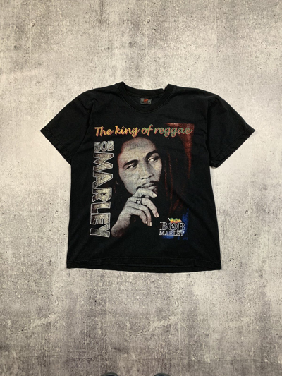 Pre-owned Bob Marley X Vintage Vtg Bob Marley Jah Live 90's T Shirt Tee In Black